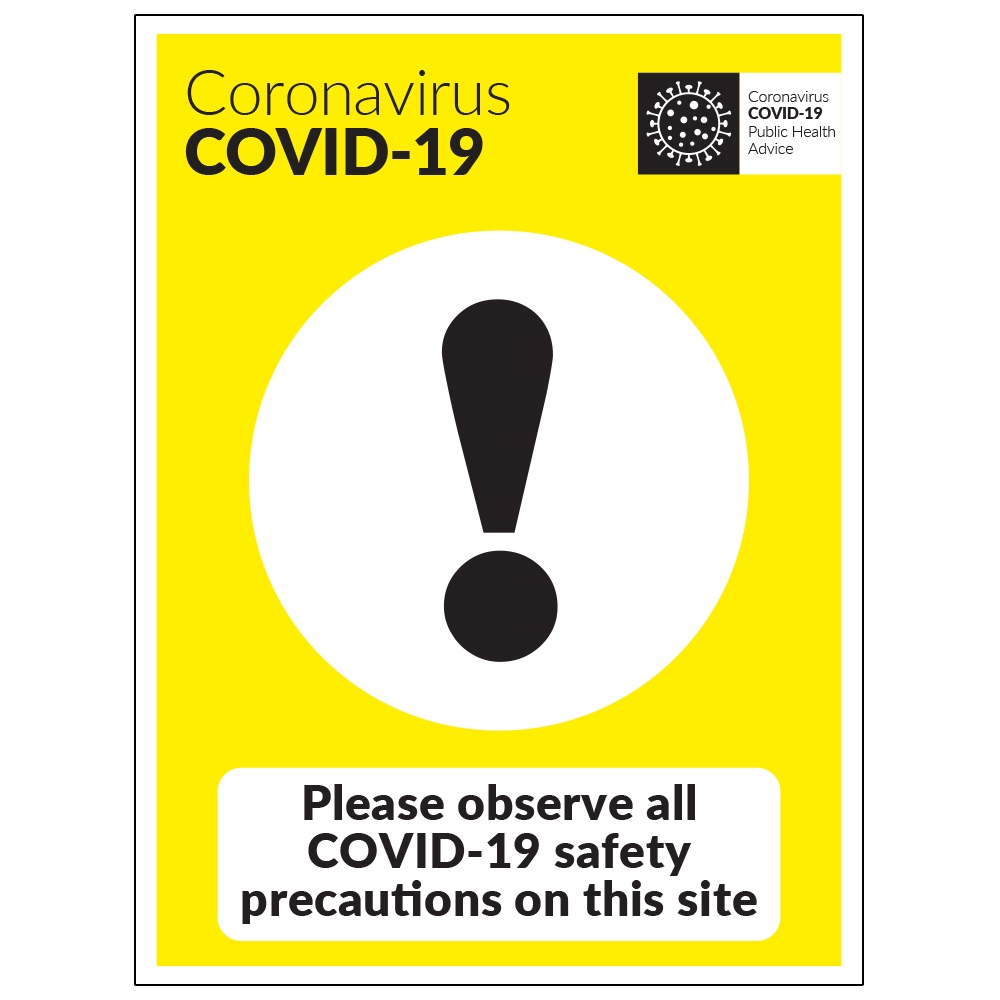 COVID19 Observe Safety Precautions Sign CIF Social Distancing